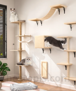 Cat Tree with Decorative Shelves