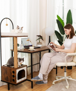 Cat Tree with Built-in Desk