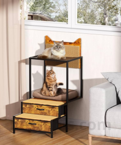 Cat Tree Staircase with Storage Drawers