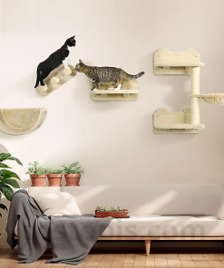 Wall-mounted Cat Tree with Hooks