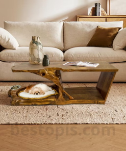 Coffee Table with Hidden Pet Bed