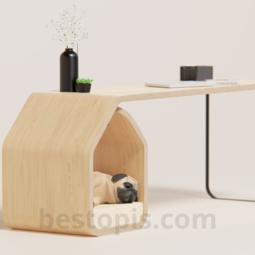 Desk with Integrated Pet Shelter